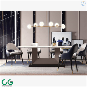 modern marble dining table chair 3d model